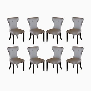 Curved Back Coach House Chesterfield Button LTD Dining Chairs, Set of 8