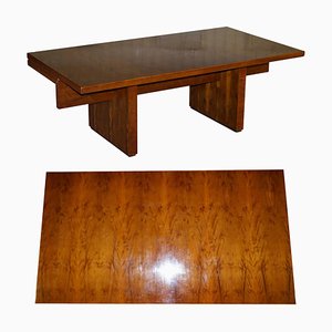 Scrivania da ufficio in radica di tasso con patina in legno