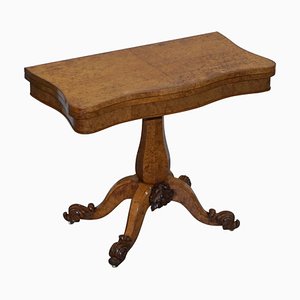 Tavolino da gioco pieghevole Guglielmo Iv antico in quercia, 1835