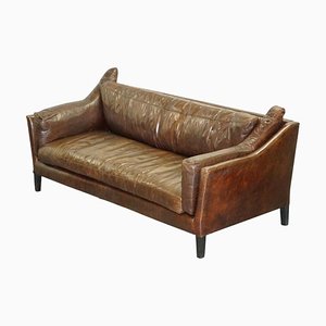 Sofá vintage de cuero marrón