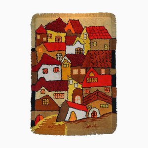 Large Shag Pile Rug with Houses