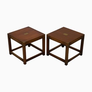 Military Campaign Side Tables, Set of 2