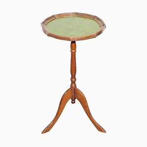 England Green Leather Hardwood Tripod Side Table from Bevan Funell