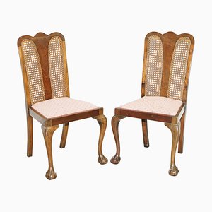 Set of Hardwood Claw & Ball Feet Chairs, 1940s