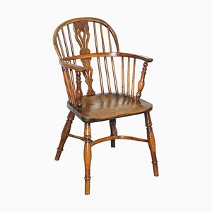 Burr Yew Wood Armchairs, 1860s