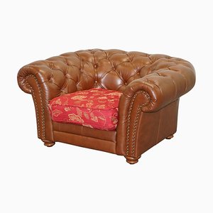 Brown Leather Chesterfield Armchair