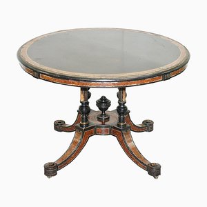 Aesthetic Movement Burr Walnut Ebonised Dining Table from Gillow & Co, 1850s