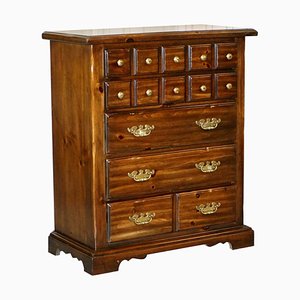 Haberdashery Style Chest of Drawers Bank in Solid Hard Wood from Thomasville