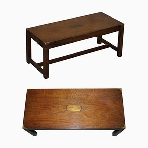 Vintage Military Campaign Style Coffee Table in Hardwood from Kennedy Furniture