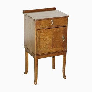 Mid-Century Modern Hardwood Side Table or Cupboard with Single Door and Drawer