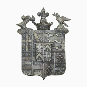 Cresta o escudo de armas en bronce macizo con cardenillo
