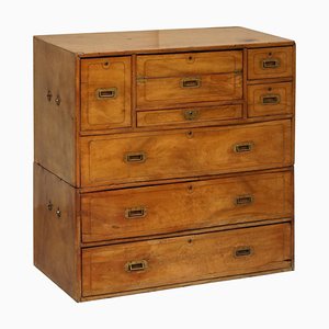 Military Officer's Walnut Campaign Chest of Drawers, 1860s