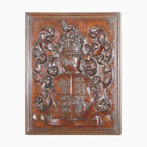 English Royal Coat of Arms Armorial Crest Walnut, 1738-1820