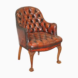 Chesterfield Captain's Brown Leather Armchair from Harrods