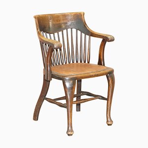 English Oak Spindle Back Office Chair by Ralph Johnson