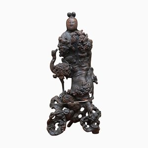 Scultura in legno di Buddha, Cina, fine XIX secolo