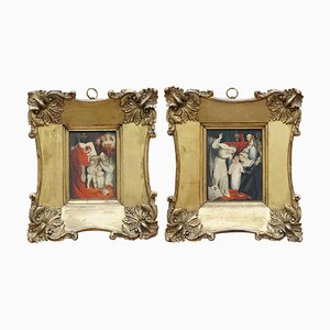 17th Century Small Oil Paintings, Set of 2