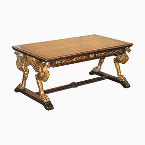 Gold Giltwood Double Sided Desk in the style of Rj Horner