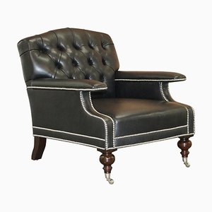 Alfred Black Leather Chesterfield Buttoned Club Chair from Ralph Lauren