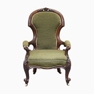 Fauteuil Victorien en Bois Sculpté