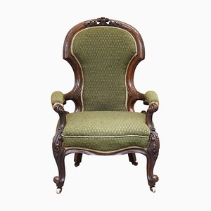 Victorian Carved Wood Armchair