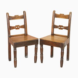 Set of Vintage English Oak Occasional Chairs