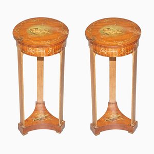 Early Victorian Sheraton Revival Side Tables with Internal Storage, Set of 2