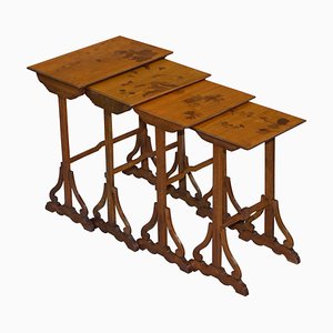 Tavolini a incastro Art Nouveau di Emile Galle, set di 4