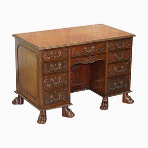 Bureau Victorien Antique Sculpté à la Main, 1850s