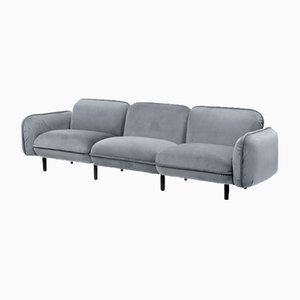 Bean 3-Seater Sofa in Grey Velour from Emko