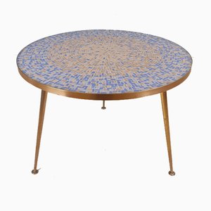 Grande Table Basse Ronde en Mosaïque de Berthold Müller, 1950s