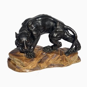 Art Deco Terracotta Black Panther
