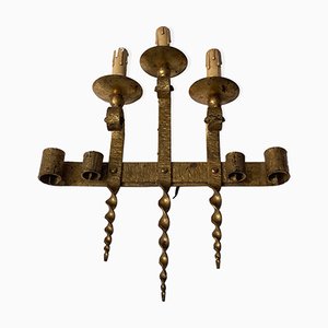 Brutalist Wrought Iron Wall Sconce
