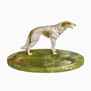 Cold Painted Bronze Borzoi Desk Companion