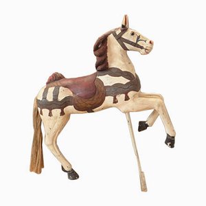 Carousel Horse in Hand Painted Wood, 1950s