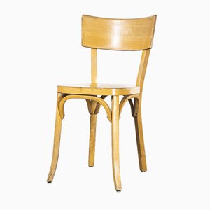 French Baumann Blonde Beech Bentwood Dining Chairs, 1950s, Set of 8