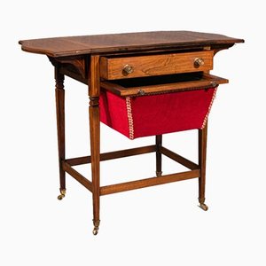 Mesa de costura inglesa Regency antigua de palisandro, década de 1820