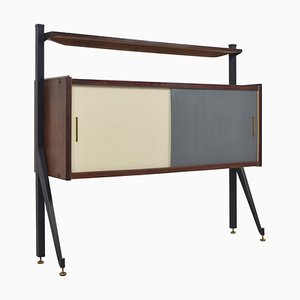 Mueble italiano moderno con puertas correderas de colores, años 70