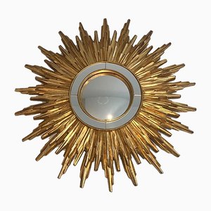 Specchio Sunburst in resina dorata