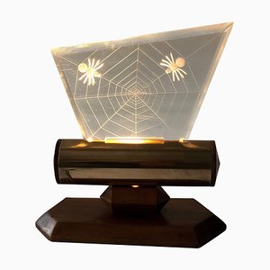 Night Light with Spiders Engraved in Acrylic Glass, 1960s