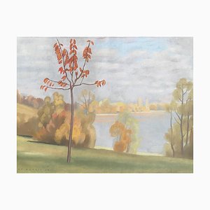 René Martin, Paysage d'automne et vue sur le Lac, 1930