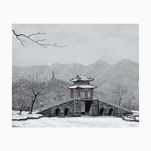Pintura china contemporánea de Jia Yuan-Hua, Bright Snow on the West Mountain, 2020