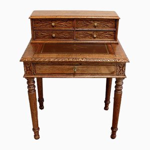 Small Tiered Child's Desk in Solid Oak, Late 19th Century
