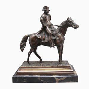 Escultura de bronce de Napoleón a caballo, siglo XIX