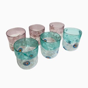 Vintage Italian Murano Glass Vanitoso Water Glasses by Maryana Iskra for Ribes Studio, Set of 6