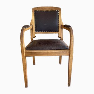 Vintage Walnut Barber's Chair, 1940s