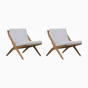 Chaises Ciseaux Mid-Century par Folke Ohlsson pour Bodafors, Suède, 1960s, Set de 2