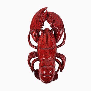 Large Decorative Red Ceramic Lobster, Italy