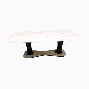 Mid-Century Dining Table with a Portuguese Pink Marble Top Attributed to Osvaldo Borsani, Italy
