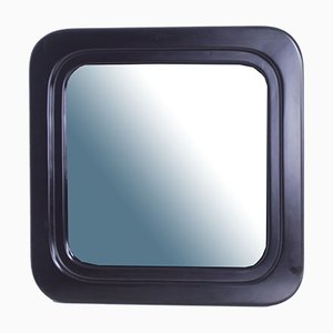 Square Mirror with Lacquered Wooden Frame, 1970s